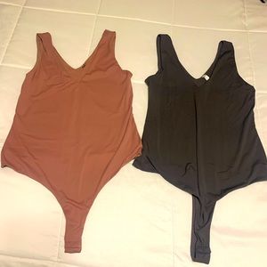 Blush and Grey lined bodysuit size large never worn
